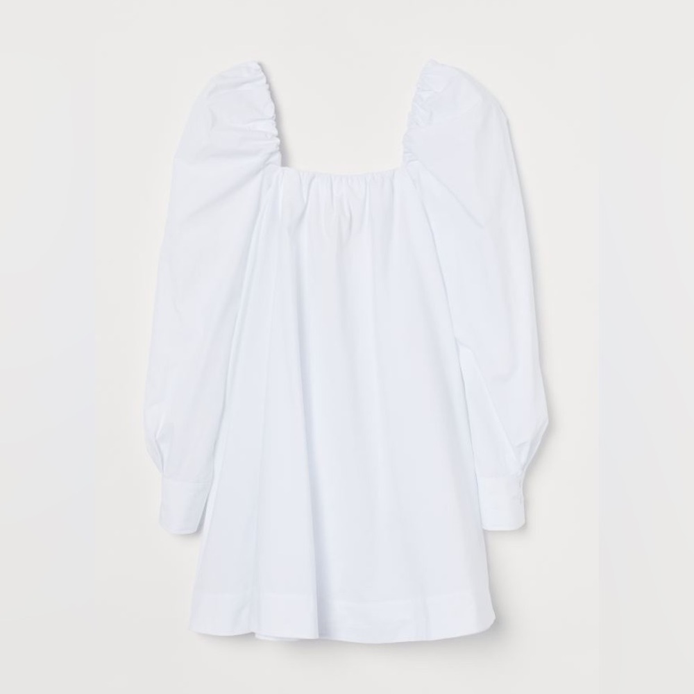 H&M White Poplin Dress